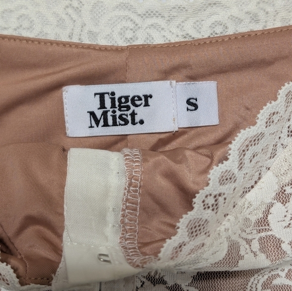 Tiger Mist Lace Crop Top in Cream and White - Picture 6 of 7